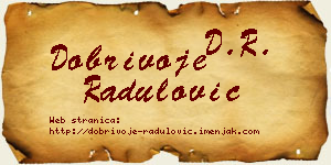 Dobrivoje Radulović vizit kartica
